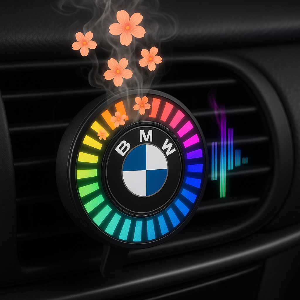 Luz LED para automóvel com ritmo musical e logótipo (com difusor de aroma)